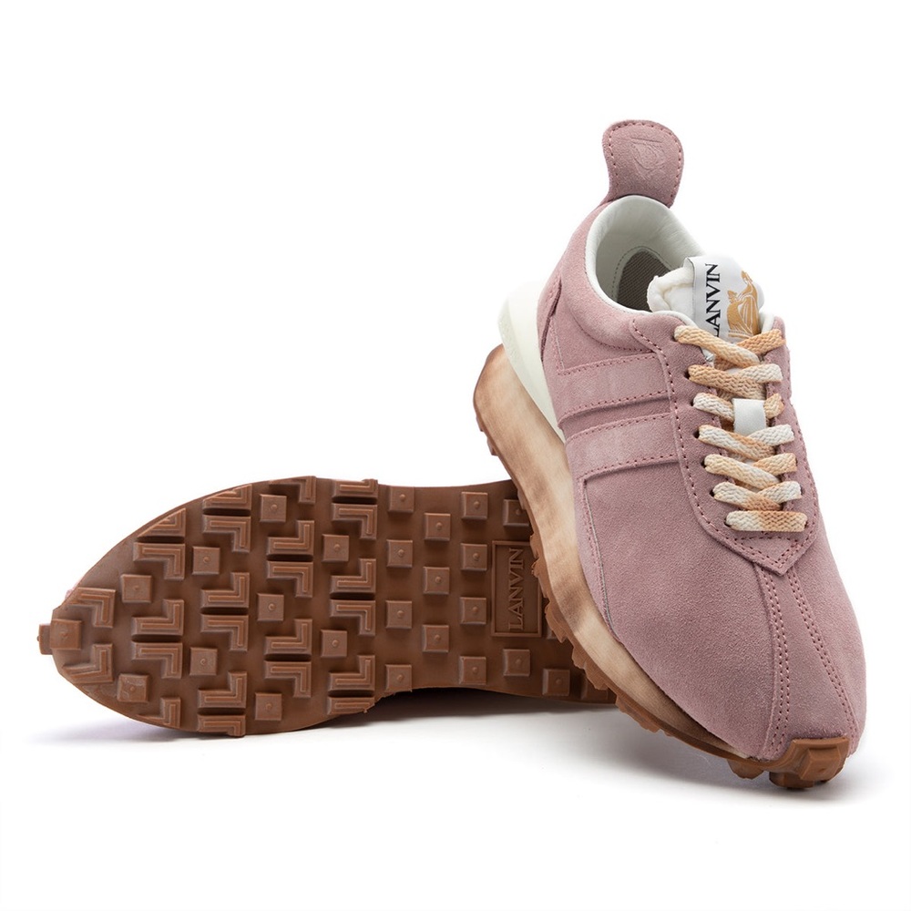 Lanvin Women's Pink Suede Sneakers